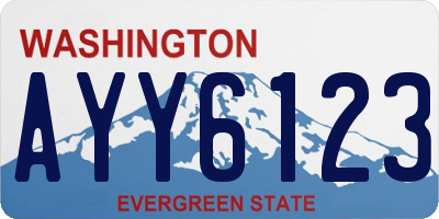 WA license plate AYY6123