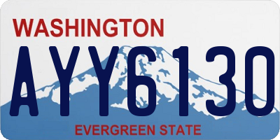 WA license plate AYY6130