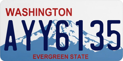 WA license plate AYY6135