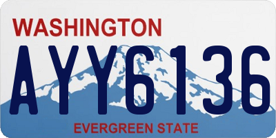 WA license plate AYY6136