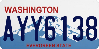 WA license plate AYY6138