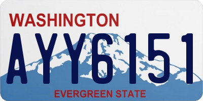 WA license plate AYY6151