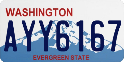 WA license plate AYY6167