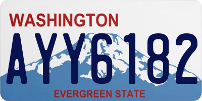 WA license plate AYY6182