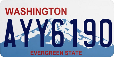 WA license plate AYY6190