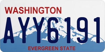 WA license plate AYY6191