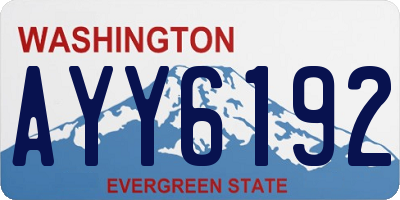 WA license plate AYY6192