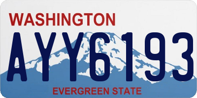 WA license plate AYY6193