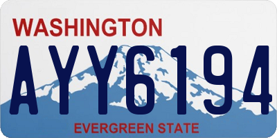 WA license plate AYY6194