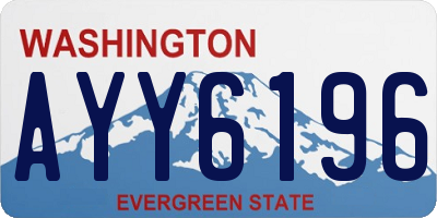 WA license plate AYY6196