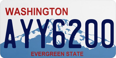 WA license plate AYY6200