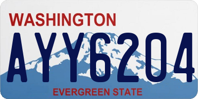 WA license plate AYY6204