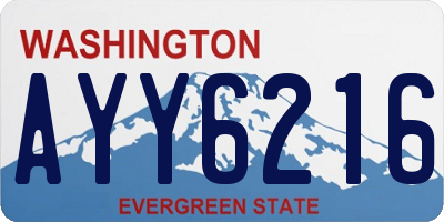 WA license plate AYY6216