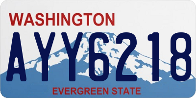 WA license plate AYY6218