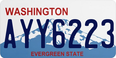 WA license plate AYY6223