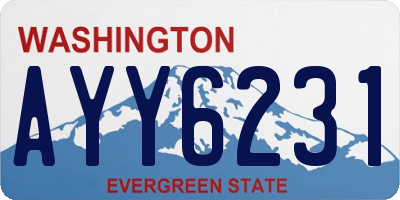 WA license plate AYY6231