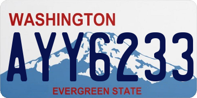 WA license plate AYY6233