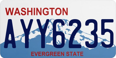 WA license plate AYY6235