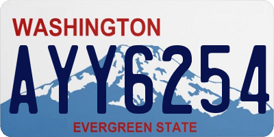 WA license plate AYY6254