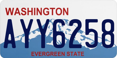 WA license plate AYY6258