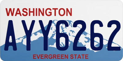 WA license plate AYY6262