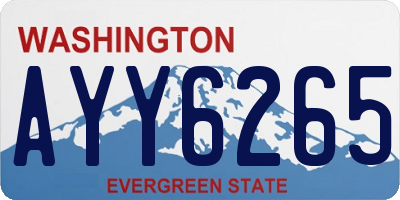 WA license plate AYY6265