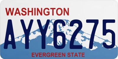 WA license plate AYY6275