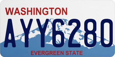 WA license plate AYY6280