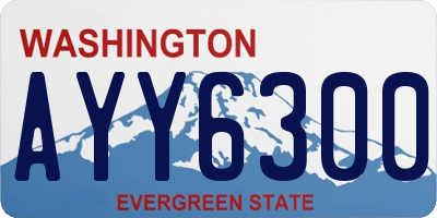 WA license plate AYY6300