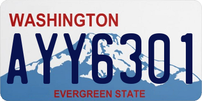 WA license plate AYY6301