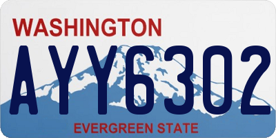 WA license plate AYY6302