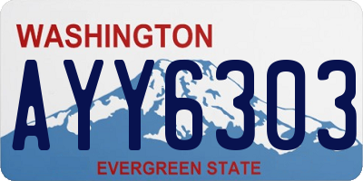 WA license plate AYY6303