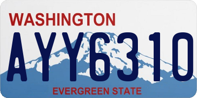 WA license plate AYY6310