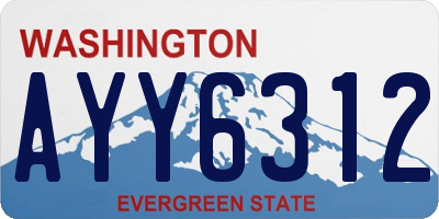 WA license plate AYY6312