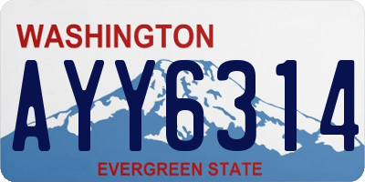 WA license plate AYY6314