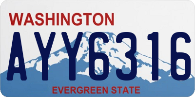 WA license plate AYY6316