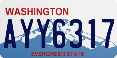 WA license plate AYY6317