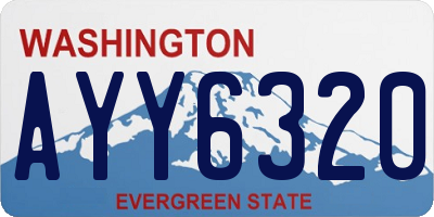 WA license plate AYY6320