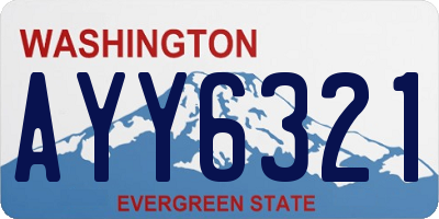 WA license plate AYY6321