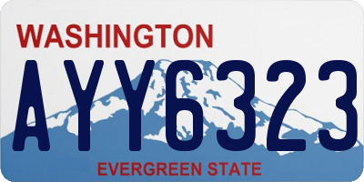 WA license plate AYY6323