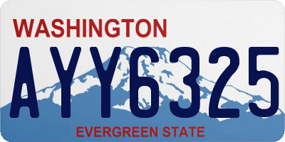 WA license plate AYY6325