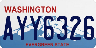 WA license plate AYY6326