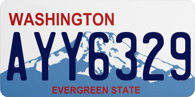 WA license plate AYY6329