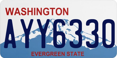 WA license plate AYY6330