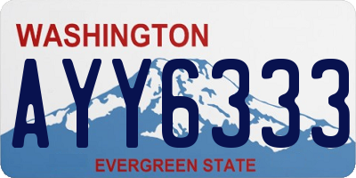 WA license plate AYY6333