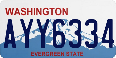 WA license plate AYY6334