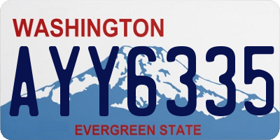 WA license plate AYY6335