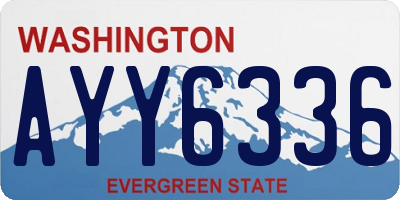 WA license plate AYY6336