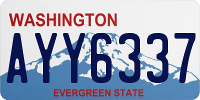 WA license plate AYY6337