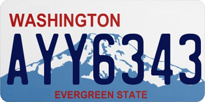 WA license plate AYY6343